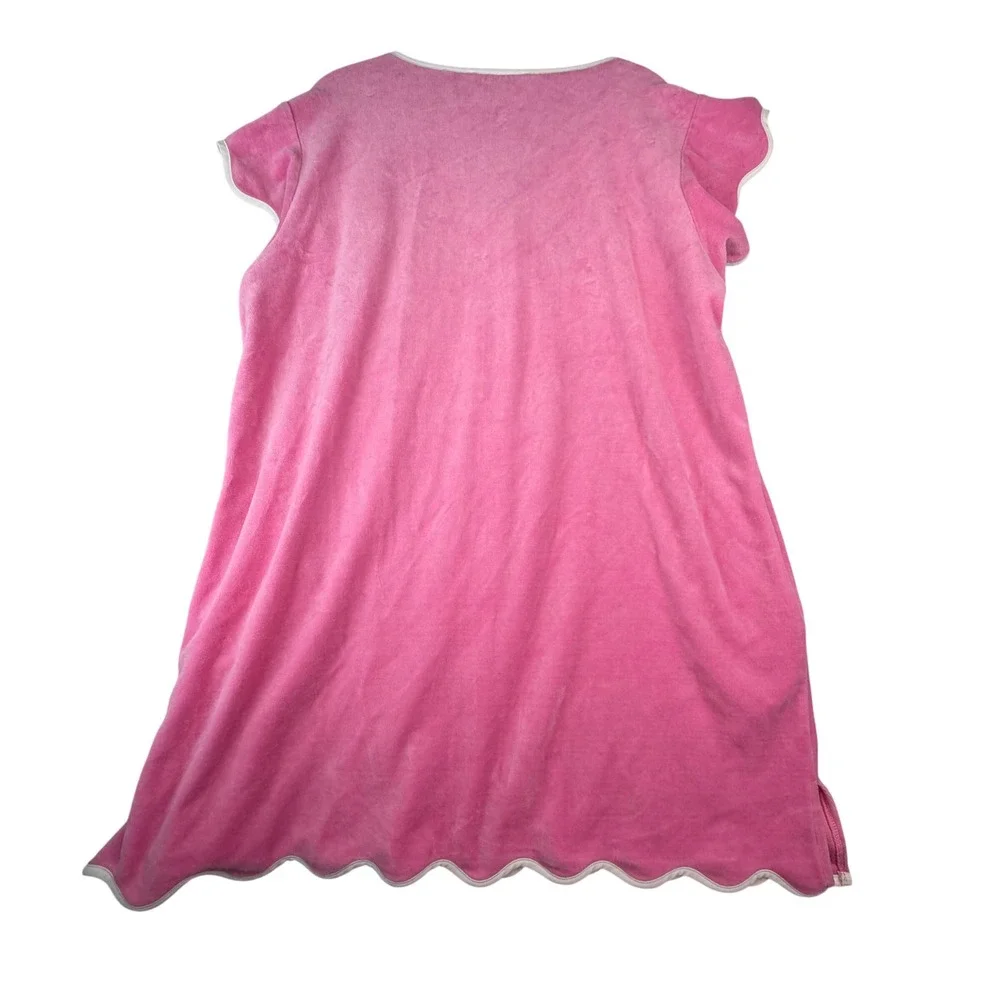 SSYS The Label Pink Velour Zip Cover Up Dress Robe Barbiecore Y2K Resort XL